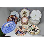 A COLLECTION OF 19TH AND 20TH CENTURY CABINET AND DINNER PLATES, comprising three Hicks & Meigh