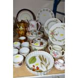 A COLLECTION OF ROYAL WORCESTER, SHELLEY AND MINTON DINNER AND COFFEE WARES, ETC, including three