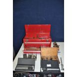 A MODERN ENGINEERS TOOL CABINET containing Vernier Callipers, callipers, dividers, micrometres,