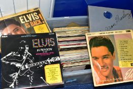 A TRAY CONTAINING APPROXIMATELY ONE HUNDRED LPs BY ELVIS PRESLEY including a 10in of Loving You,