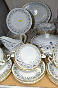 A ROYAL CHELSEA 'SHERINGHAM' PATTERN DINER SERVICE, comprising a twin handled tureen and cover,