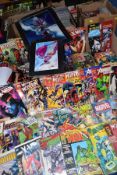 A QUANTITY OF COMICS, over four hundred comics in four boxes, comics are predominantly Marvel with