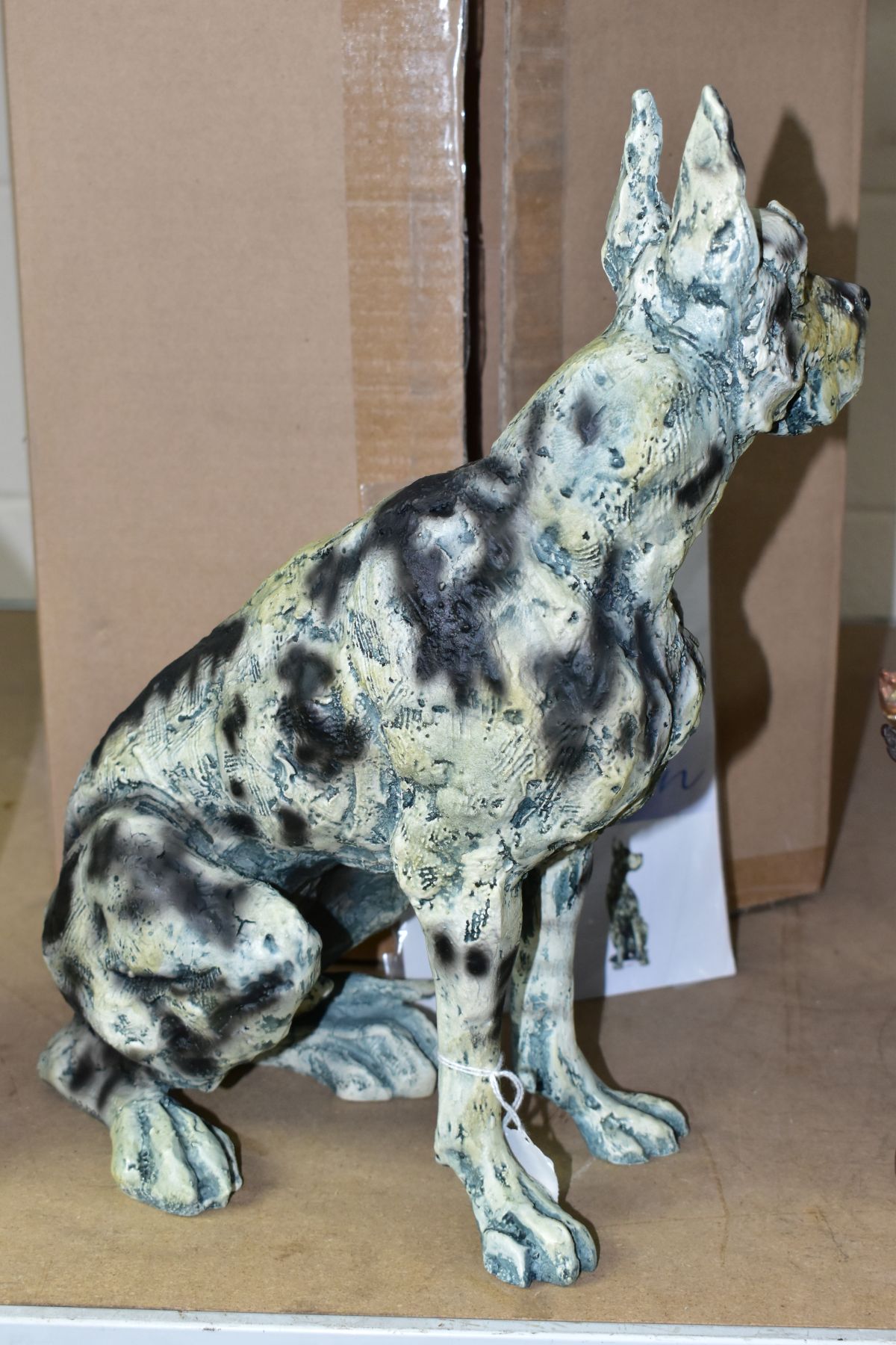 APRIL SHEPHERD (BRITISH CONTEMPORARY) 'ON GUARD' a limited edition sculpture of a Great Dane 43/295, - Image 3 of 4