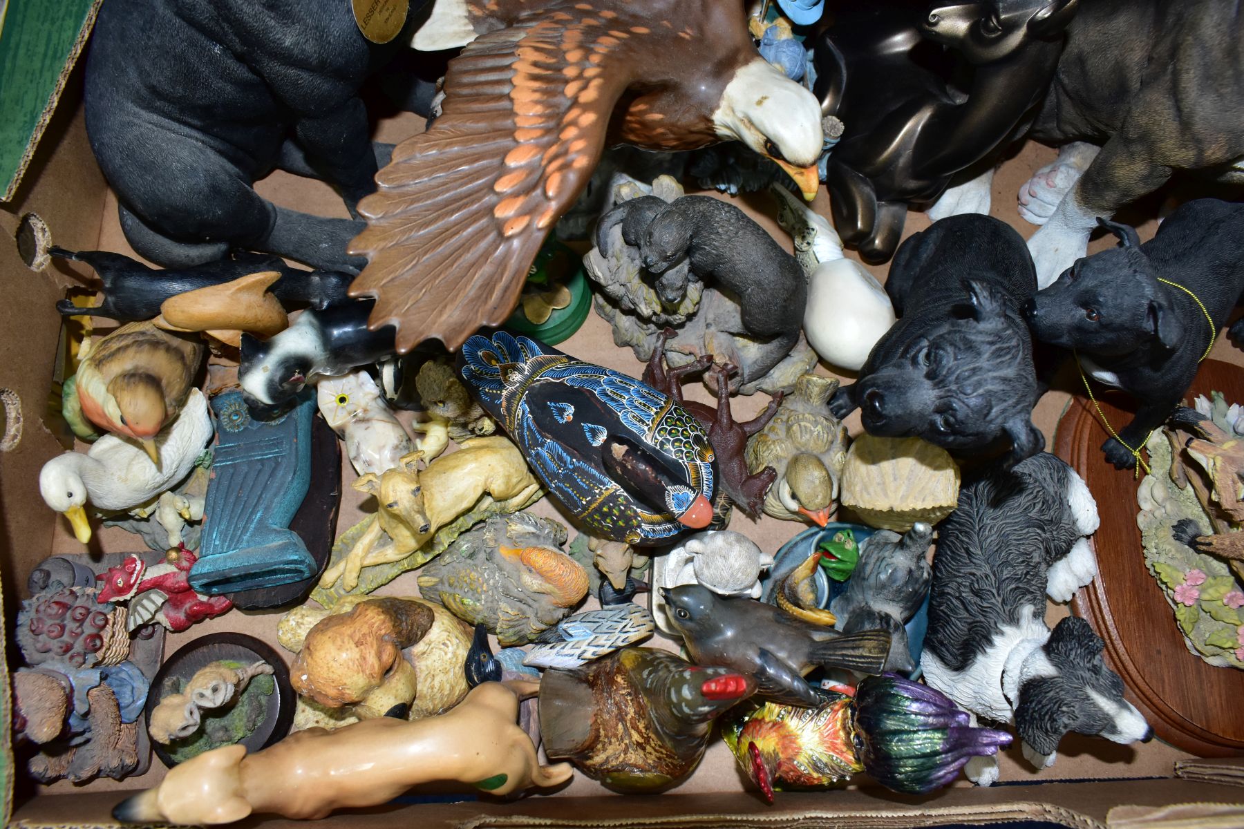 TWO BOXES OF ORNAMENTS (mostly animals and birds), to include Beswick Greyhound 'Jovial Roger' No. - Image 4 of 7