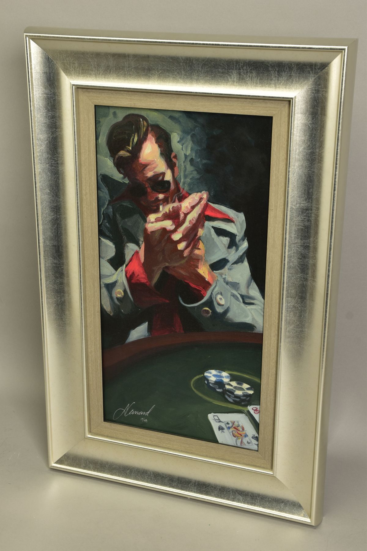 GABE LEONARD (AMERICAN CONTEMPORARY) 'THE PROFESSIONAL' a limited edition print of a gambler playing - Image 4 of 5