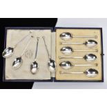 A CASED SET OF SIX SILVER TEASPOONS, Sheffield 1924, together with a further four matched teaspoons