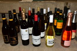 WINE, a collection of thirteen bottles of red wine, nine bottles of white wine and four bottles of