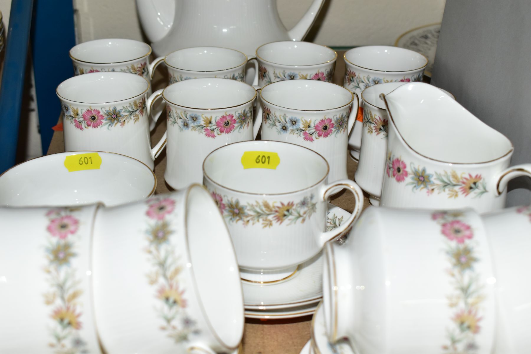 A PARAGON 'BELINDA' PATTERN COFFEE SERVICE, comprising coffee pot, sugar bowl, cream jug (tiny - Image 3 of 4