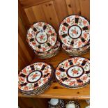 A SET OF EIGHTEEN ROYAL CROWN DERBY IMARI 2646 PATTERN DESSERT PLATES OF SILVER SHAPE, date