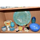 A COLLECTION OF EARLY 20TH TO LATE 20TH CENTURY DECORATIVE POTTERY, etc including two C & Co wall
