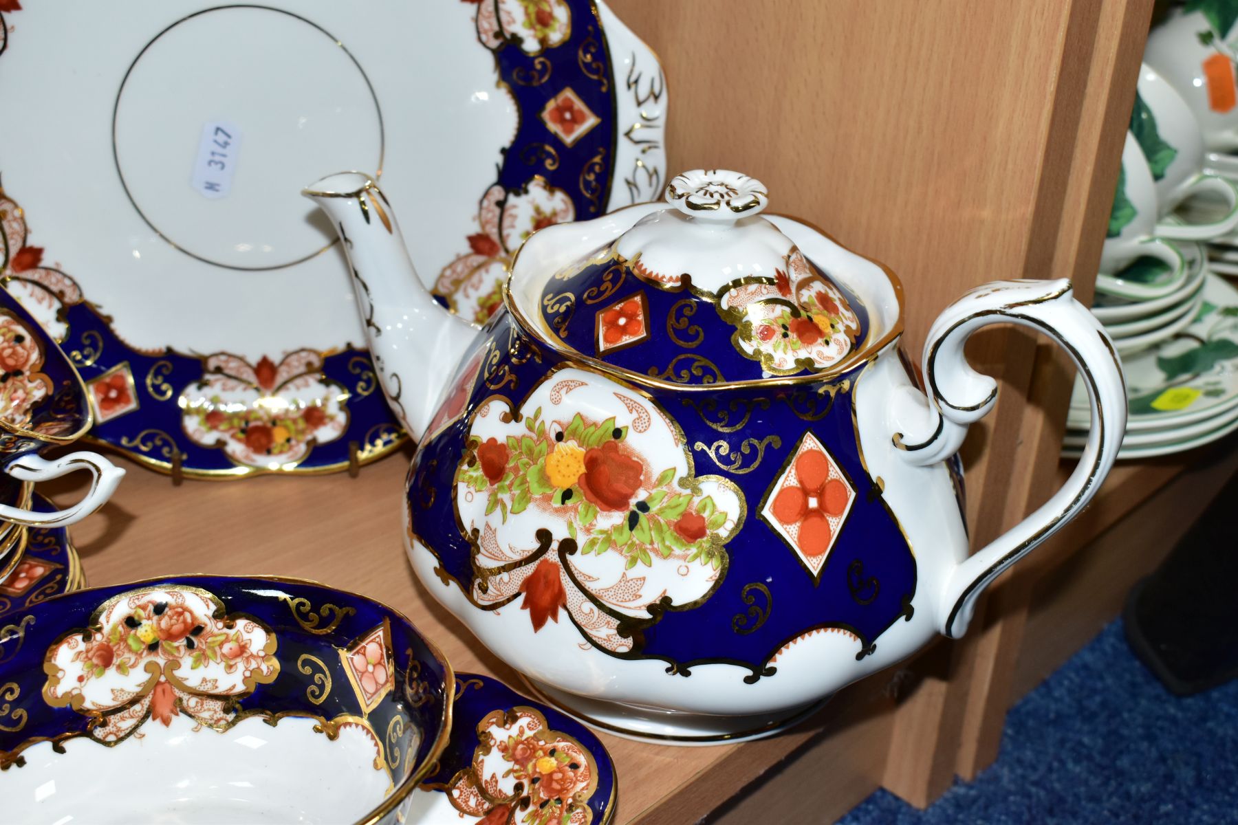 ROYAL ALBERT 'HEIRLOOM' PART TEASET, comprising cake/sandwich plate (seconds), teapot (chips to - Image 2 of 5