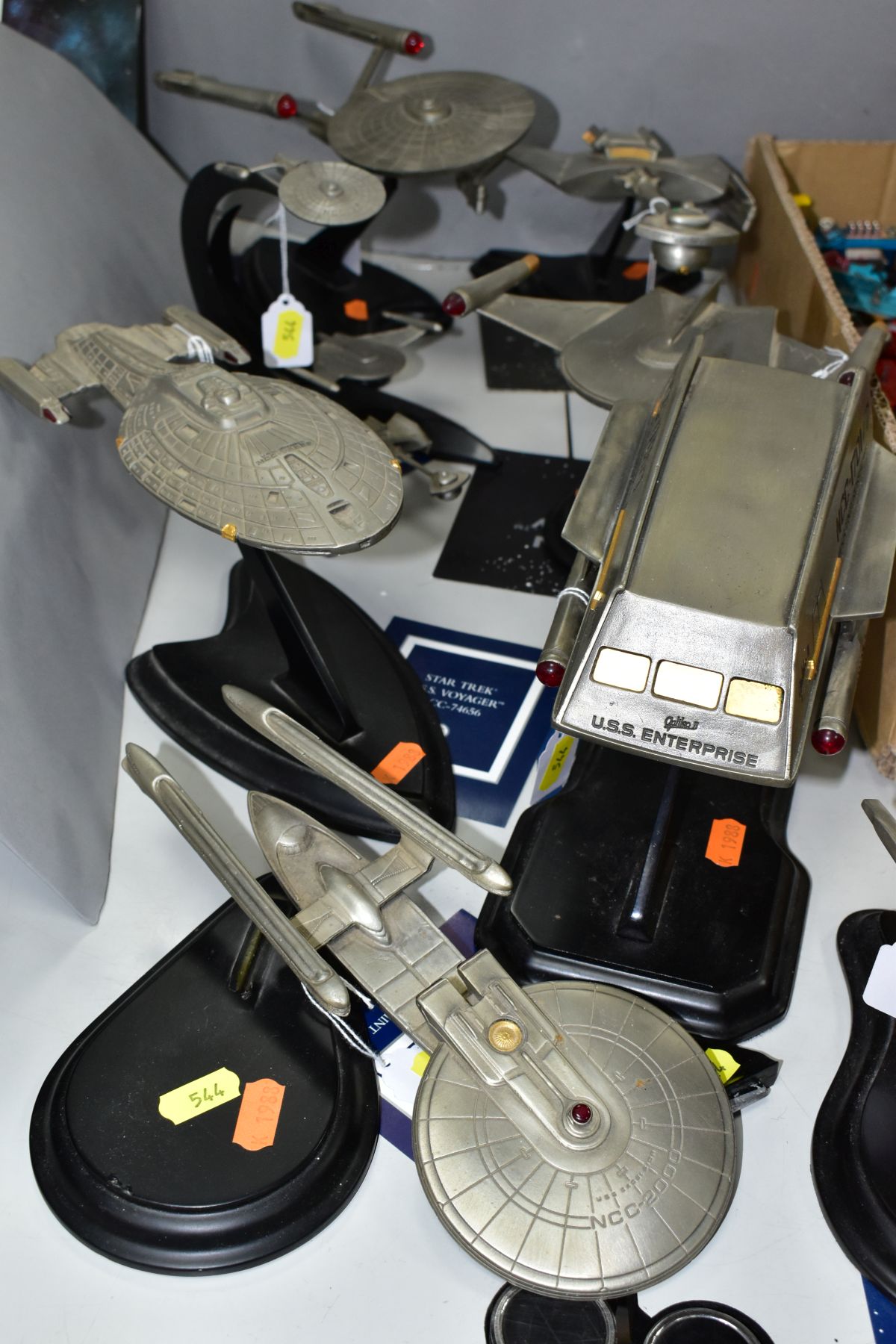 EIGHT FRANKLIN MINT STAR TREK PEWTER MODELS, all with stands and leaflets, comprising 'Star Ship - Image 9 of 9