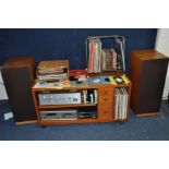 A PAIR OF VINTAGE KEF CALINDA FLOOR STANDING SPEAKERS (working), a Yamaha CA-600 Integrated