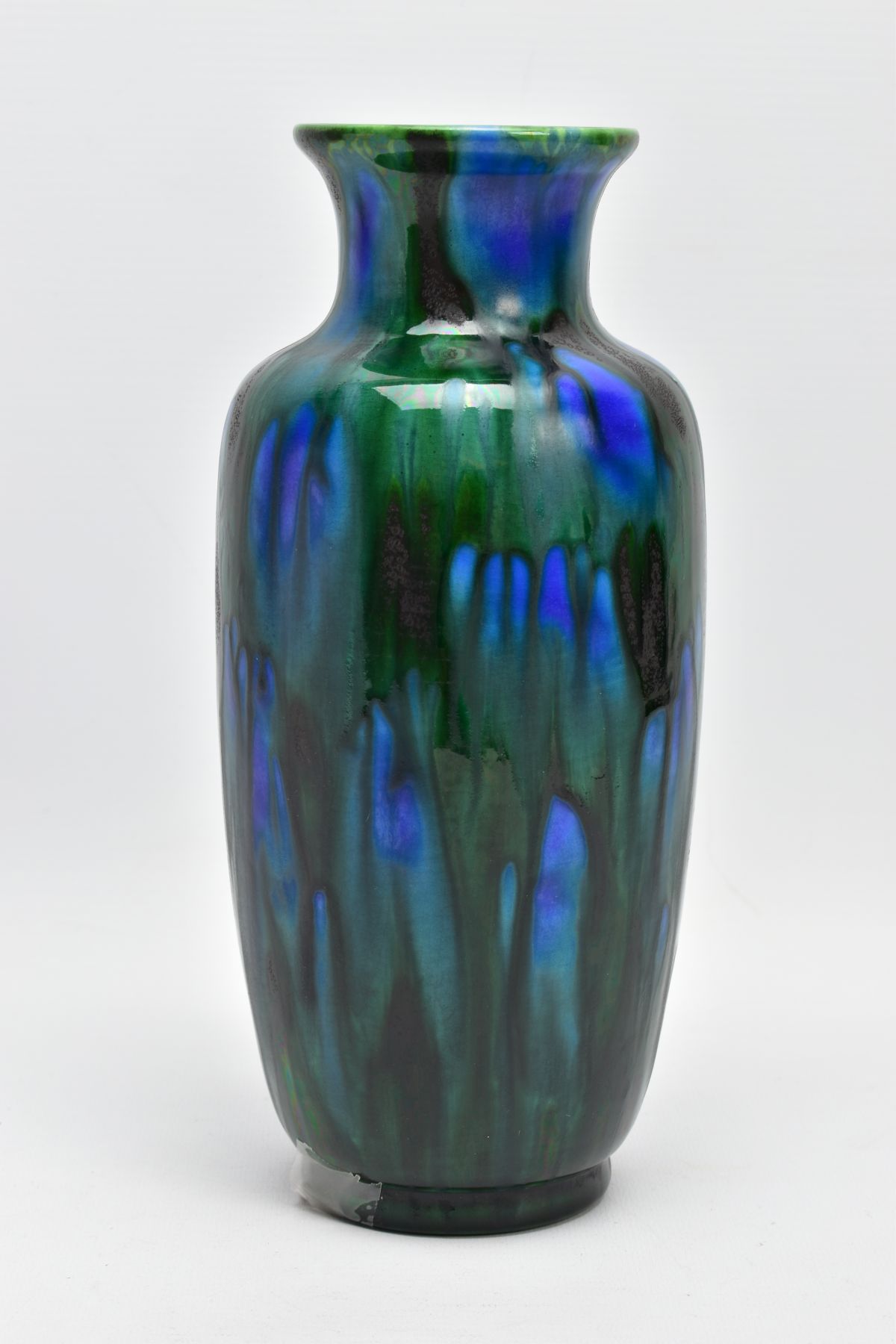 A MINTONS ASTRAWARE VASE, glazed in streaky blue and green, printed factory mark, height 10.5cm - Image 2 of 5