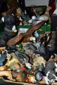 TWO BOXES OF ORNAMENTS (mostly animals and birds), to include Beswick Greyhound 'Jovial Roger' No.