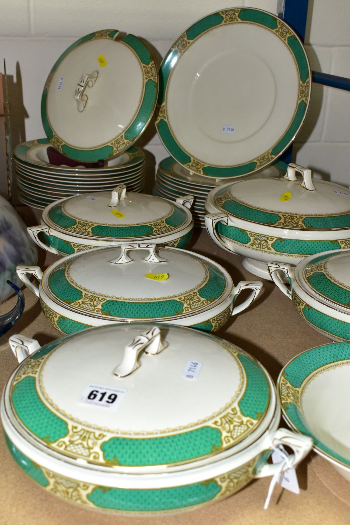 A MYOTTS ROYAL CROWN 'THE KENSINGTON' PATTERN PART DINNER SERVICE, comprising five various tureens - Image 2 of 4