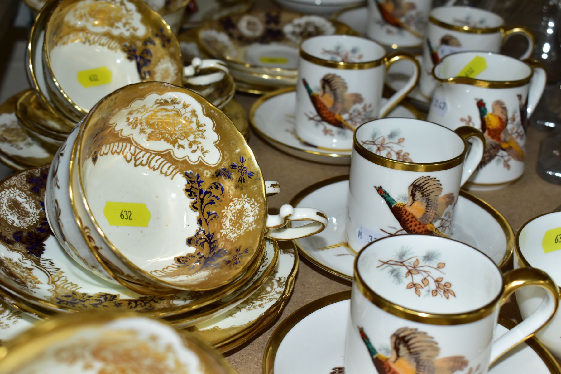 HAMMERSLEY TEA WARES, comprising a pheasant pattern coffee set for six, coffee pot cracked, - Image 3 of 8