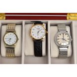 THREE MIXED WATCHES, to include gents Rotary, a quartz and a Timex with a Mele & Co watch, box