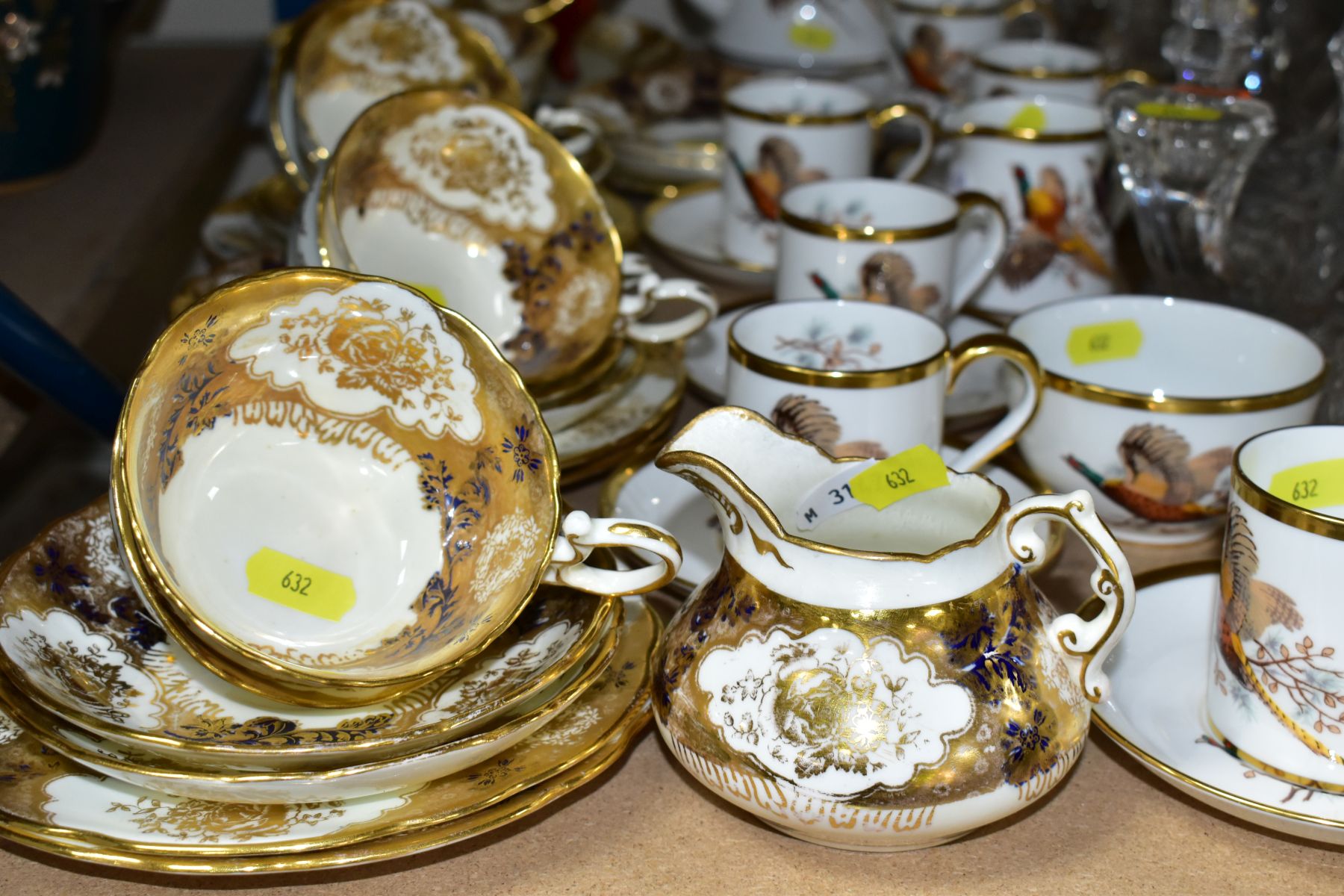 HAMMERSLEY TEA WARES, comprising a pheasant pattern coffee set for six, coffee pot cracked, - Image 2 of 8