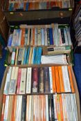 BOOKS, a collection of approximately 230 paperback titles in four boxes including over 200 PENGUIN