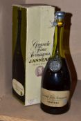 JANNEAU 50-YEAR-OLD GRAND FINE ARMAGNAC, one bottle, seal intact, fill level consistent for 1960's