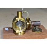A HANDBUILT BRASS MODEL OF A HOT AIR ENGINE, not tested but shows signs of being run, constructed