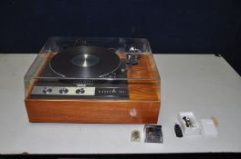 A GARRARD 401 TURNTABLE with SME 3009 tone arm and Shure cartridge, two spare Shure cartridges (