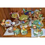 NINE RESIN DISNEY WINNIE THE POOH THEMED SCULPTURES AND MUSIC BOXES, to include four Bradford