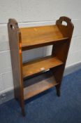 AN ARTS AND CRAFTS OAK BOOKCASE, width 50cm x depth 22cm x height 91cm