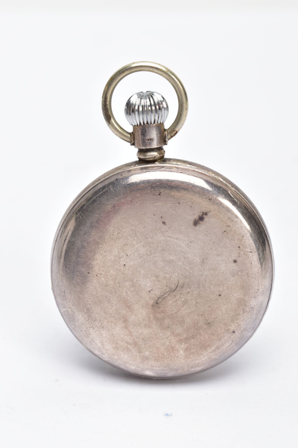 A STERLING SILVER OPEN FACED POCKETWATCH, white dial signed Rolex with Arabic numerals, subsidiary - Bild 2 aus 5