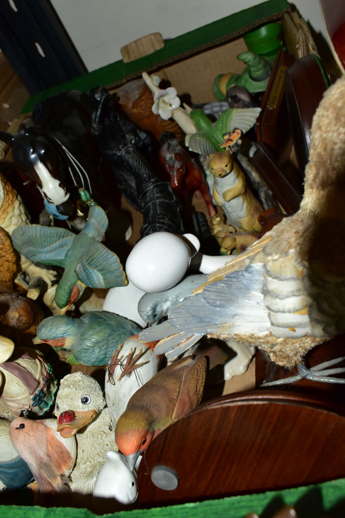 TWO BOXES OF ORNAMENTS (mostly animals and birds), to include Beswick Greyhound 'Jovial Roger' No. - Image 5 of 7