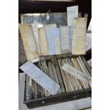 INDENTURES, a large metal deed box containing 150 - 200 Legal Documents, Indentures, Conveyances,