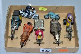 FIVE UNBOXED MATTEL HOT WHEELS RRRUMBLERS, MOTORBIKES, 'Bold Eagle', 'Centirion', 'Chopper Chariot',