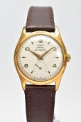 AN GOLD PLATED AERO HAND WOUND WRISTWATCH, cream dial signed 'Aero 15 jewel antimagnetic' with