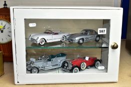 FOUR UNBOXED FRANKLIN MINT DIECAST CAR MODELS, 1/24 scale, 1907 Rolls-Royce Silver Ghost, 928