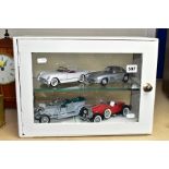 FOUR UNBOXED FRANKLIN MINT DIECAST CAR MODELS, 1/24 scale, 1907 Rolls-Royce Silver Ghost, 928