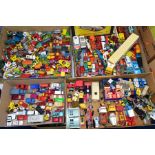 A QUANTITY OF UNBOXED AND ASSORTED PLAYWORN DIECAST VEHICLES, to include Matchbox ERF Tanker, No