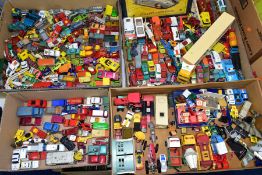 A QUANTITY OF UNBOXED AND ASSORTED PLAYWORN DIECAST VEHICLES, to include Matchbox ERF Tanker, No