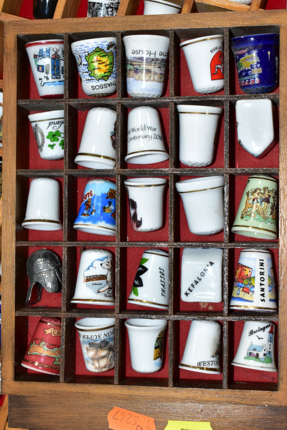 OVER TWO HUNDRED COLLECTORS THIMBLES, mostly holiday souvenirs, to include ceramic, pewter, brass - Image 3 of 11