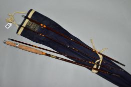 A HARDY 'SMUGGLER' FISHING ROD, 8FT, in canvas bag