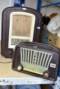 TWO BROWN BAKELITE CASED RADIOS, comprising a Philips (some damage to the case and front) and a