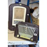 TWO BROWN BAKELITE CASED RADIOS, comprising a Philips (some damage to the case and front) and a