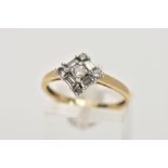 A 14CT YELLOW GOLD CUBIC ZIRCONIA CLUSTER RING, ring size P 1/2, hallmarked 14ct gold Birmingham,