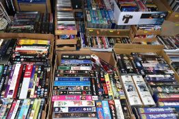 FIFTEEN BOXES OF CDS, DVDS AND VHS TAPES, VHS includes Cliff Richard, Robin of Sherwood series 1 &