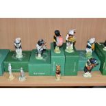 A SET OF TWELVE BESWICK PIG PROMENADE FIGURES, comprising John The Conductor PP1, Matthew The