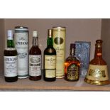 WHISKY, five bottles comprising of one bottle of Laphroaig Single Islay Malt, 10 years old, fill