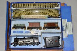 A BOXED HORNBY DUBLO TANK GOODS SET, No EDG7, comprising class 4MT standard tank locomotive, No