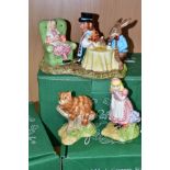 THREE BOXED BESWICK WARE LIMITED EDITION ALICE IN WONDERLAND FIGURES, comprising The Mad Hatters Tea