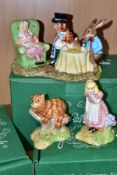 THREE BOXED BESWICK WARE LIMITED EDITION ALICE IN WONDERLAND FIGURES, comprising The Mad Hatters Tea