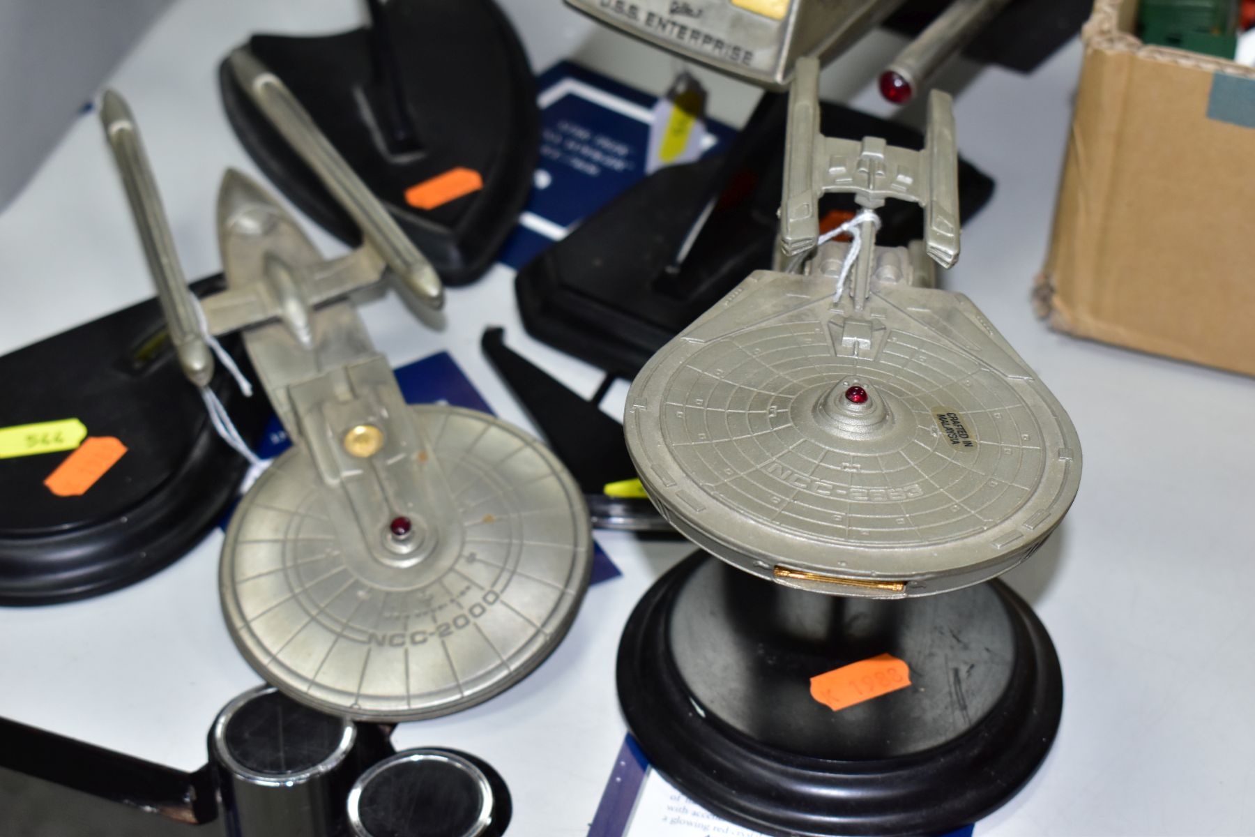 EIGHT FRANKLIN MINT STAR TREK PEWTER MODELS, all with stands and leaflets, comprising 'Star Ship - Image 2 of 9